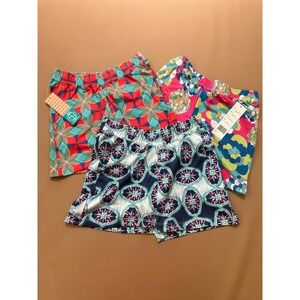New Tracy Negoshian Shorts Elastic Waist Geometric‎ Print XXS Lot of 3 pockets
